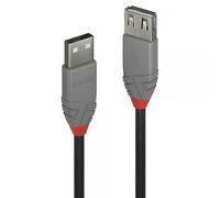 Cavo lindy usb a 2.0 to usb a, m/f, 3mt, (prolunga) "anthra line", nero, 36704