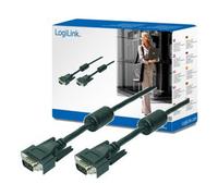Cavo LogiLink VGA 2x spina con nucleo in ferrite nero 20 metri CV0018 NEW