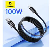 Cavo magnetico Baseus USB tipo C per Huawei Xiaomi Samsung Super Charge 100W Cavo dati per caricabatterie USB C a ricarica rapida