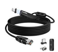 Cavo magnetico da USB C a Ethernet, 3,5 m, cavo intrecciato da USB di tipo C a RJ45, Gigabit, collegato direttamente, compatibile con MacBook, iPad Pro, XPS, Surface Pro, laptop, PC con 2 spine USB-C