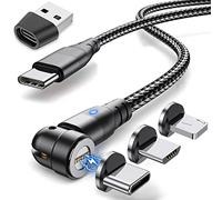 Cavo magnetico USB C 2 m, cavo magnetico Krsende 6 in 1, ricarica rapida 3A, USB A/USB C a tipo C, cavo di ricarica rapida, 360° e 180° per dispositivi Android/Micro USB/tipo C/i-Products