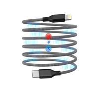 Cavo Magnetico USB-C to Lightning, MFI Certificato Caricatore Cavo Ricarica Cavo Rapida Piatto retrattile iPhone Intrecciato Compatibile con Auto per iPhone 14 13 12 11 Pro Max XR XS X 8 Plus SE