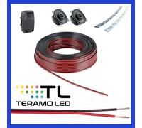 CAVO MATASSA AUDIO PIATTINA ROSSO NERO 100 MT PER CASSE AUDIO AUTO 2x0,50 2x0,75