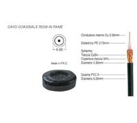 Cavo matassa coassiale RG59 in rame 100 metri per antenna