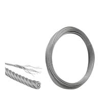 Cavo metallico in acciaio inossidabile con struttura 7X7, diametro 10M~5M, cavo di sollevamento for la pesca più morbido, Alambre(3mm x 5M)