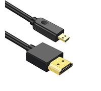 Cavo Micro HDMI a HDMI 4 K, cavo adattatore da micro HDMI a HDMI, ultra sottile, 4 K, 60 Hz, Ethernet, audio, HDR, HDMI 2.0 (nero 1,64 piedi)