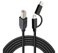 Cavo micro USB 2.0 + tipo C a stampante, USB-C USB 3.1 maschio a USB 2.0 tipo B maschio OTG cavo per scanner telefono, pianoforte elettronico e tamburo elettronico