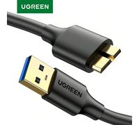 Cavo Micro USB 3.0 UGREEN da 2,1A per ricarica veloce e trasferimento dati, compatibile con Note 3, S5, hard disk 1m,0.5mPolicloruri di vinile