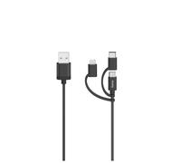 cavo micro-USB, 3 in 1, con adattatore USB-C e Lightning, USB 2.0, 0,75 m - Nouvo