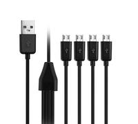 Cavo Micro USB 4 in 1 - Splitter USB 2.0 maschio a quattro micro USB maschi - Convertitore per ricarica e sincronizzazione dei dati (nero)