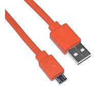 Cavo micro USB caricatore veloce piatto di ricambio per JBL Flip 2 in 3 in 4 altoparlante Logitech UE Boom 22 awg Android (arancione)