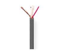 Nedis Cavo microfono 100 m - 2 x 0,23 mm² Rame PVC - Rotondo Grigio scuro Rotolo