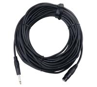 Cavo Microfono Audio XLR Femmina 3 Poli e Jack 1/4 6.35mm Cannon Mixer Nero 20m