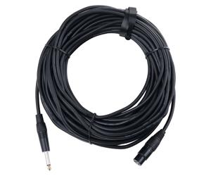 Cavo Microfono Audio XLR Femmina 3 Poli e Jack 1/4 6.35mm Cannon Mixer Nero 20m
