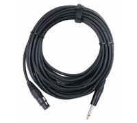 Cavo Microfono Audio XLR Femmina 3 Poli Jack 1/4 6.35mm Mixer Mic Palco Nero 10m