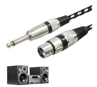 Cavo Microfono, Cavo di Interconnessione Sbilanciato, 1,5m per Microfono Stereo da Donna Ts a XLR Femmina 6,35 mm, XLR Femmina a Jack Mono da 6,35 mm per Amplificatori