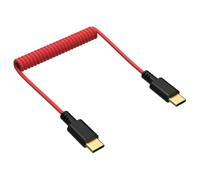 Cavo microfono da USB C a USB C a spirale compatibile con DJI Mic Mini, Mic 2, Mic 1, Rode Wireless PRO, GO II, GO, Hollyland Lark M1 M2 150, placcato oro, per iPhone 16 15, Samsung Galaxy, Android