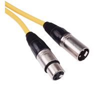 Cavo Microfono XLR 4m Giallo Patch Lead Maschio-Femmina Switch Electronics
