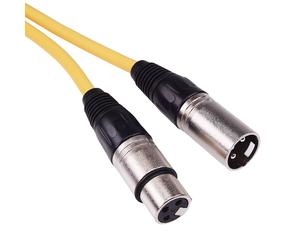 Cavo Microfono XLR Patch Lead Giallo 10m Maschio a Femmina Switch Electronics