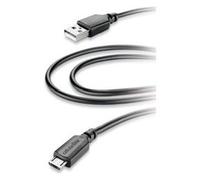 Cellularline USB Data Cable Home - Micro USB Cavo per la ricarica e sincronizzazione dei dati, comodo per prese distanti. Nero