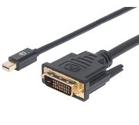Cavo Mini DisplayPort 1.2a a DVI-D 24+1 1.8m, risoluzione 1080p - Manhattan ICOC MDP-DVI-018
