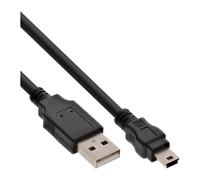 Cavo mini USB 2.0 - USB A ST a Mini-B ST a 5 pin - nero - 1 m NEW