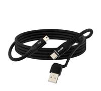 Cavo mini USB 2 in 1 da 1,8 m, cavo di ricarica da USB C/A a mini USB per GoPro Hero 3+, controller PS3, lettore MP3, Dash Cam, fotocamera digitale, ricevitore GPS, PDA, TI-84+ CE, Snowball iCE Mic e