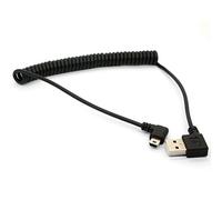 Cavo mini USB a spirale, 90 gradi a molla USB 2.0 a mini cavo USB, ricarica ad angolo retto e mini adattatore USB Sygn