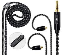 Cavo MMCX,OKCSC Cavo di ricambio per auricolari staccabili,Cavo di aggiornamento placcato argento 6 core per Shure se215 se315 SE535 con microfono