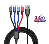 Cavo multi caricabatterie 4 in 1 per iPhone 15 14 13Pro Max Mini Cavo di ricarica rapido Micro USB tipo C 3 in 1 per Android iPhone Huawei