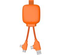 Cavo multi-connettore USB 4 in 1 - Caricabatterie universale e batteria esterna da 3000 mAh in plastica riciclata - Xoopar Gamma Lite Arancione - Nouvo