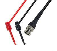 Cavo multimetro doppio gancio con connettore BNC maschio e doppio gancio IC - 120 cm, 500V/5A, isolato in PVC per oscilloscopi, SI
