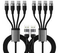 Cavo multiplo caricatore USB-C 4 in 2, 2 pezzi USB tipo C 1.2M Rapido PD 40W & QC 3.1A - Tipo C con 4 porte USB-C per iPhone 15 Pro, Samsung Galaxy S24 S23 Ultra, LG, Xiaomi, Huawei, Sony, PS5