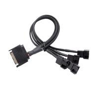 Cavo multiplo di distribuzione di energia del ventilatore SATA ai connettori 4Pin con treccia ad alta resistenza per dissipazione di calore efficiente sopra le protezioni correnti Splitter del fan
