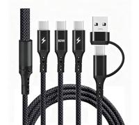 Cavo Multiplo USB C 5 in 1 60W, Cavo Ricarica Multiplo USB-A/USB-C a 3 Type-C con Ricarica Rapida e Trasferimento Dati 480 Mbps, Cavo Multi USB per Phone 17/16/15, Samsung Galaxy, Xiaomi, Tablet 1,2 m