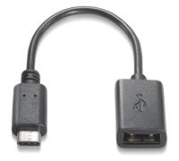 NANOCABLE - 10.01.2400 - Cavo 3A USB-C OTG (on-The-Go) USB 2.0, Fino a 3 Amp di carico, Maschio-Femmina, Tipo C/M-A/H, Nero, 15 CMS