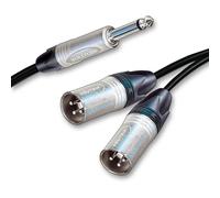 Cavo Neutrik Mono Jack Split A 2 Maschi Dual XLR. Cavo Duplicatore 1M 2M