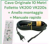 CAVO ORIGINALE VORWERK FOLLETTO VK200 VK220S 53803 58066 10 METRI