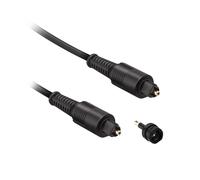 EKON Cavo toslink, cavo in fibra ottica, maschio maschio, adattatore Toslink 3.5mm incluso, 1.8 metri, per home theater, dolby digital, DVD, TV, Smart TV, MacBook