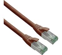 Cavo patch Cat 6a certificato Helos GRS con cavo grezzo Cat 7 TPE marrone 15,0 m