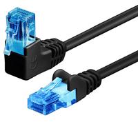 Goobay 51531 - Cavo patch CAT 6A, spina 90°, Ethernet, Playstation, Xbox, cavo LAN, DSL, U/UTP, RJ45, colore: Nero