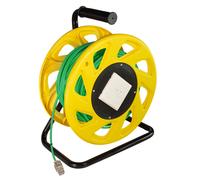 LogiLink Cavo Patch Cat.7 S/FTP con Plug RJ45, PUR uso industriale/esterno, Avvolgicavo 60 m Verde