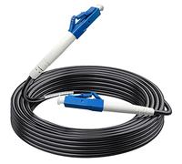 Cavo patch in fibra ottica semplice corazzato da LC a LC, 20 metri, cavo patch ottico monomodale, 9/125um, (compatibile OS1/OS2), LSZH a basso attrito nero