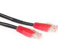 Cavo patch incrociato U/UTP CAT5E ACT nero da 10 metri con connettori RJ45. Cat5e u/utp croce bk/rd 10.00m (IB6110) NEW