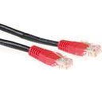 Cavo patch incrociato U/UTP CAT5E ACT nero da 3 metri con connettori RJ45. Cat5e u/utp croce bk/rd 3.00m (IB6103) NEW