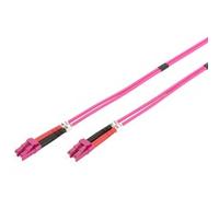 DIGITUS DK-2533-03-4 - Cavo In Fibra Ottica OM4 - 3 m - da LC a LC - Duplex - 1/10/40/100 Gbit/s - Cavo LAN In Fibra Ottica Multimodale MM - Tipo Di Fibra: 50/125 µ - Viola (Violet)
