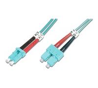 DIGITUS DK-2532-02/3 - Cavo In Fibra Ottica OM3 - 2 m - da LC a SC - Duplex - 1/10/40/100 Gbit/s - Cavo LAN In Fibra Ottica Multimodale MM - Tipo Di Fibra: 50/125 µ - Turchese (Aqua)