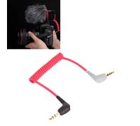 Cavo patch microfono rosso a bobina da 3,5 mm TRRS maschio a maschio,lunghezza da 20 cm a 50 cm