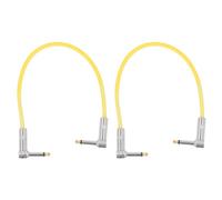 Cavo Patch per Chitarra da 2 Pezzi da 1/4 di Pollice, Cavo per Pedale per Chitarra da 12 Pollici per Pedale, Mixer, Amplificatore, Microfono, Effettore, Decodificatore, (YELLOW