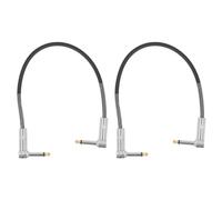 Cavo Patch per Chitarra da 2 Pezzi da 1/4 di Pollice, Cavo per Pedale per Chitarra da 12 Pollici per Pedale, Mixer, Amplificatore, Microfono, Effettore, Decodificatore, (nero